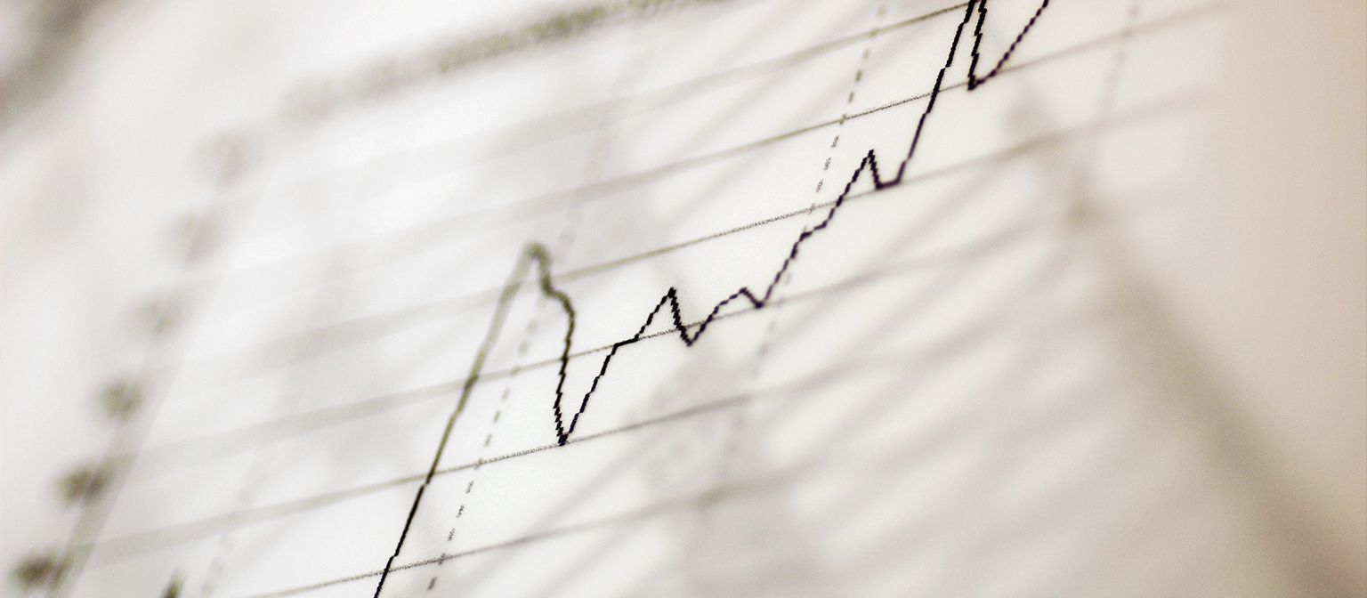 Inflation auf Rekordniveau gefährdet Unternehmen: Eine ansteigende Kurve. 