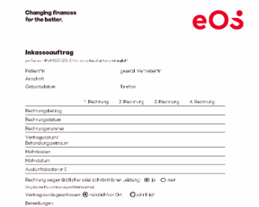 EOS Inkassoauftragsformular
