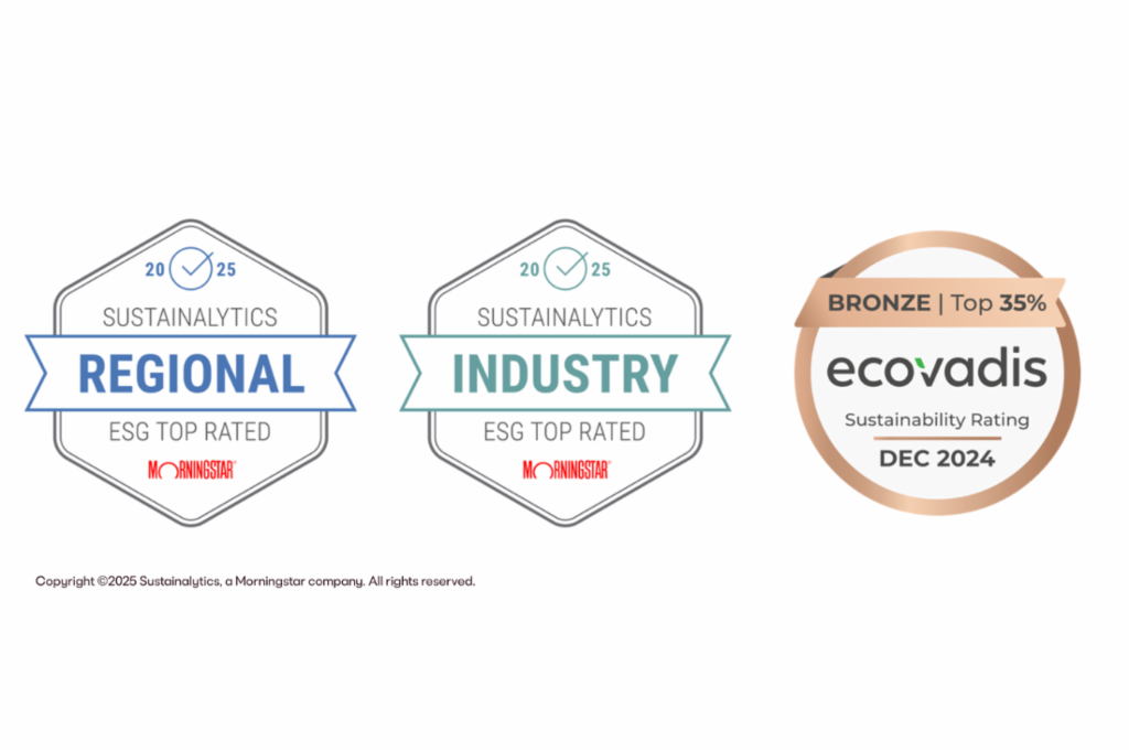 Morningstar and Ecovadis Rating Badges